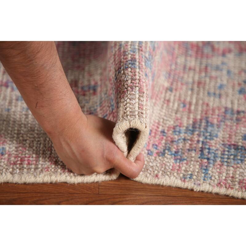 Abstract Modern Oriental Area Rug Handmade Wool Carpet - 7'9"x 9'8"