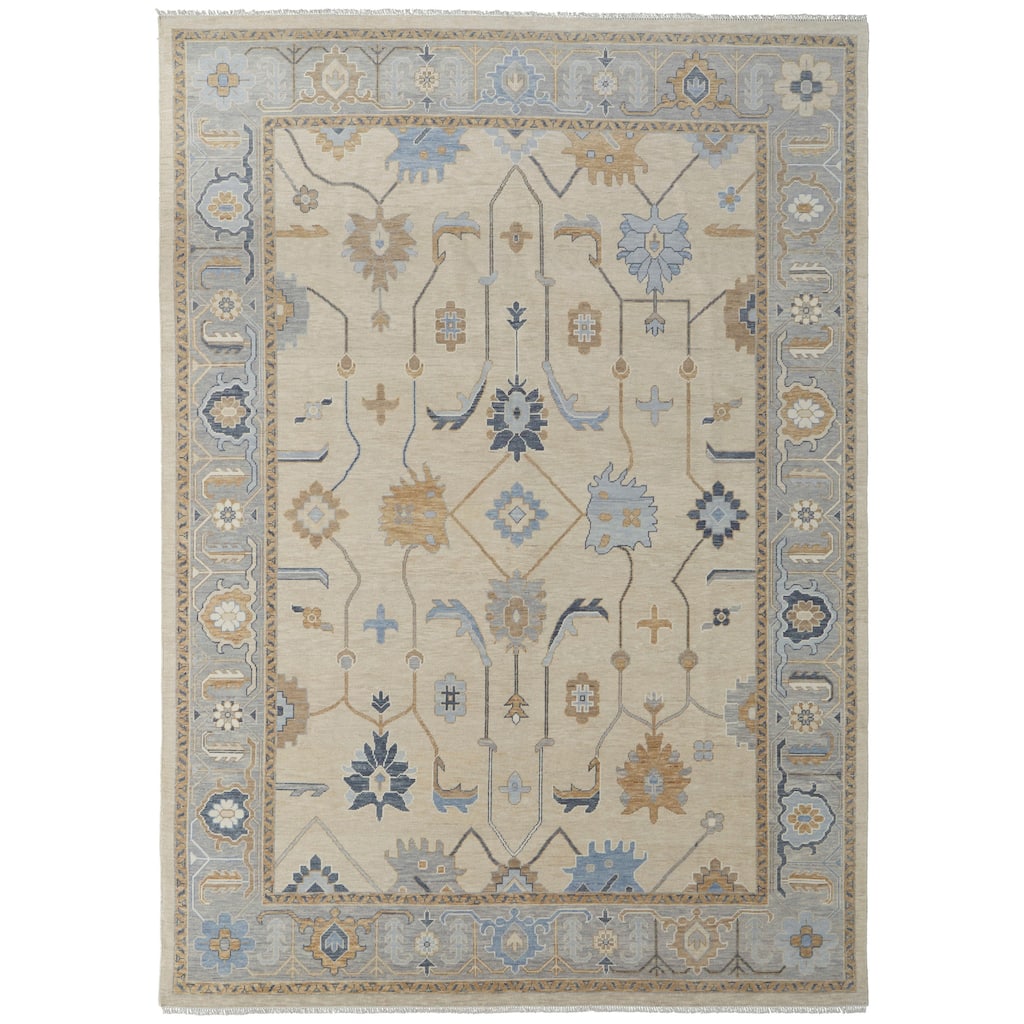 Grand Bazaar Larson Hand Knotted Floral & Botanical Transitional Area Rug