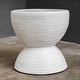 preview thumbnail 2 of 4, Uttermost Bongo White Rattan Side Table - 21.75"W x 22"H x 21.75"D