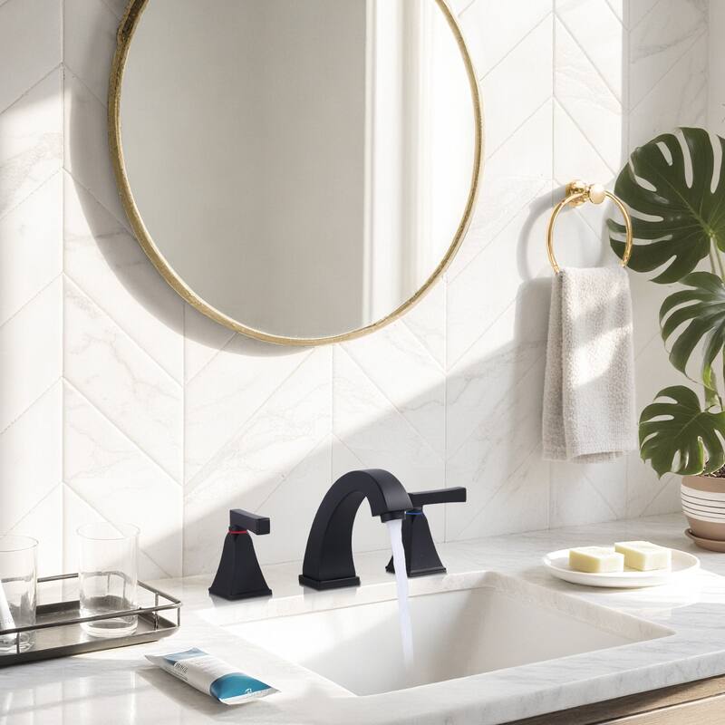 WOWOW 8 in. Widespread Double Handle Bathroom Faucet