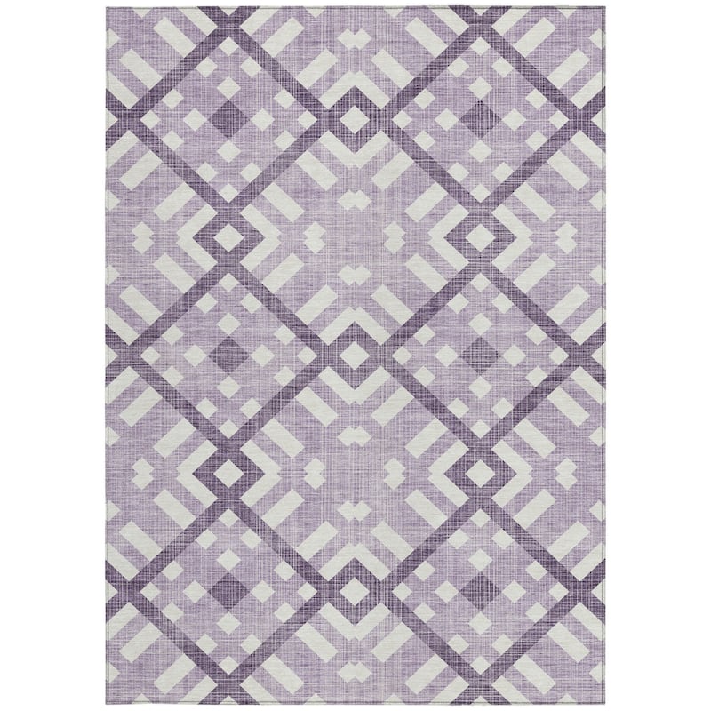 HomeRoots Geometric Transitional Rectangle Outdoor Rug