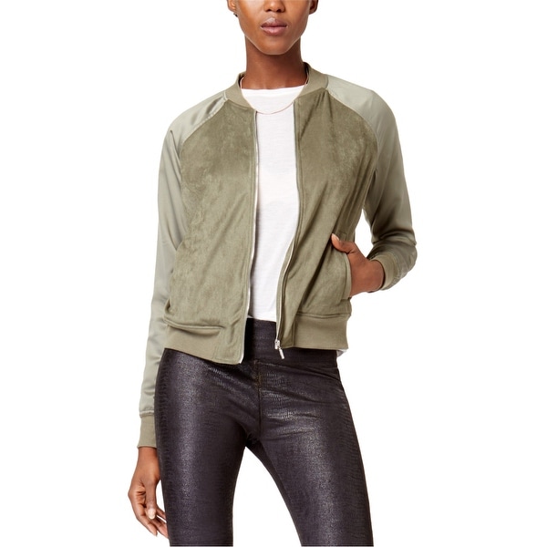 Kensie Womens Faux Suede Bomber Jacket. Opens flyout.