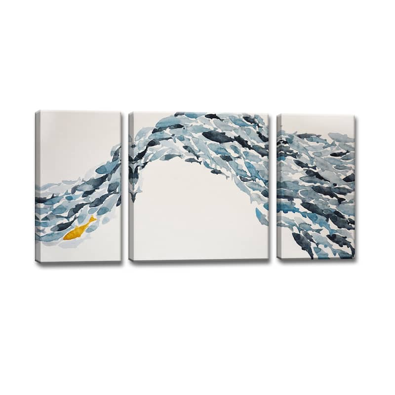 'Goldfish' Wrapped Canvas Coastal Wall Art Set by Norman Wyatt Jr.