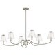 preview thumbnail 1 of 5, McKinney 6-Light Brushed Nickel Linear Chandelier