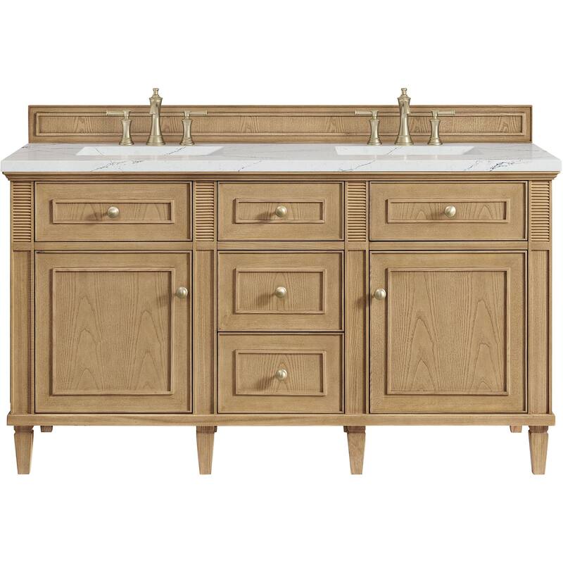 James Martin Vanities 424-V60D-FENC Lorelai 60" Free Standing Double - Light Natural Oak