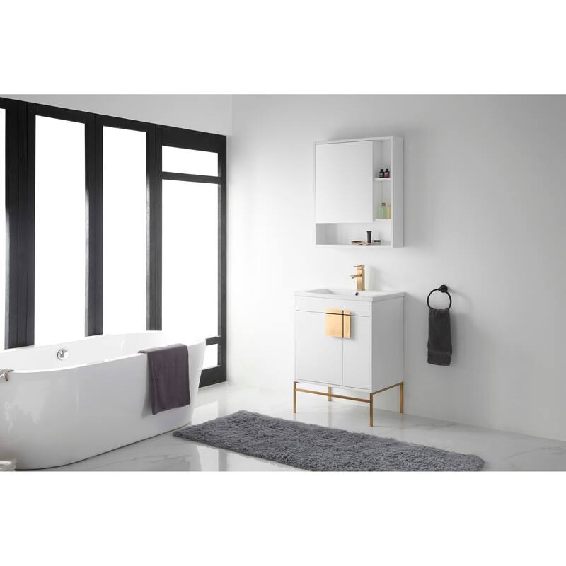 Modern Bathroom Vanity Set, Vireous China Sink Top 30"