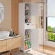 preview thumbnail 5 of 13, 67" H Tall Bathroom Cabinet Narrow Linen Tower, Storage Cabinet with 2 Doors & Drawer