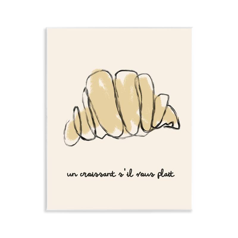 Stupell Modern French Phrase Croissant Wall Plaque Art Design By Lil' Rue - 11 x 14