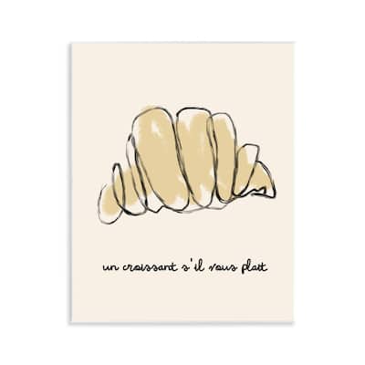 Stupell Modern French Phrase Croissant Wall Plaque Art Design By Lil' Rue