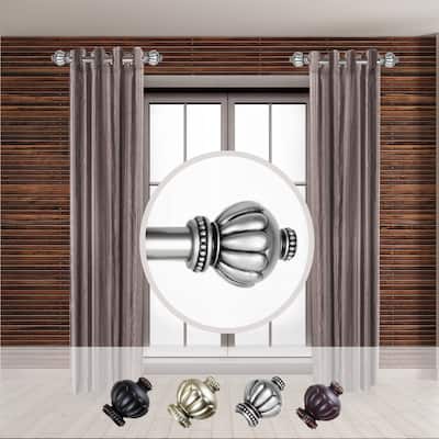 Side Curtain Rods - 12-20 Inch Set of 2 - Finial Home Decor Accents - 20