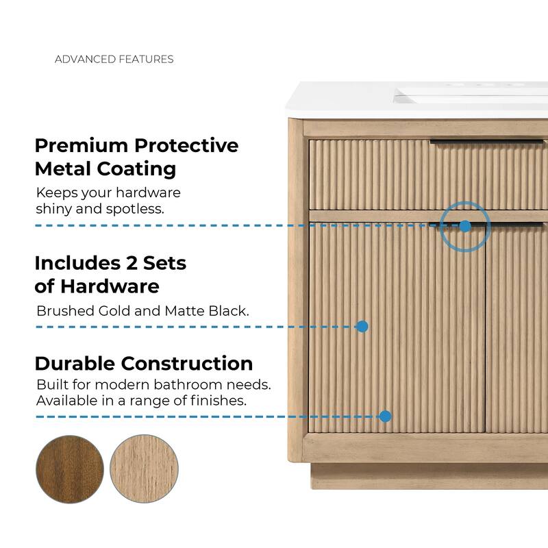OVE Xander Bathroom Vanity with White Engineered Stone Top