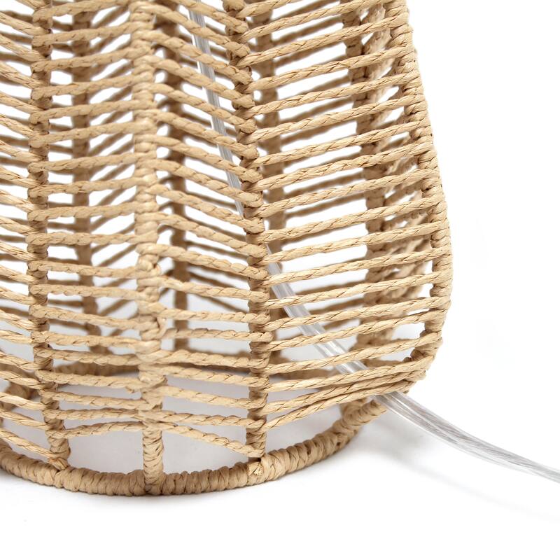 21 in. Coastal Paper Rope Rattan Table Lamp