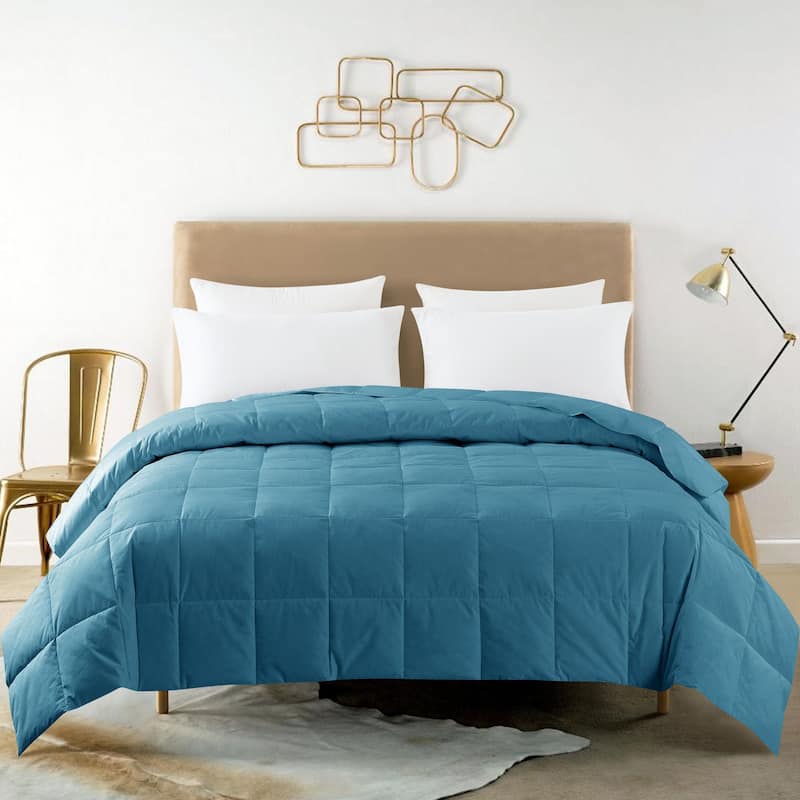Constance 233 Thread Count Lightweight White Duck Down Blanket - Twin - Teal