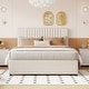 preview thumbnail 2 of 16, Full Size Upholstered Platform Bed with 2 Drawers and 1 Twin Size Trundle, Classic Headboard Design