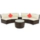 Stylish 4-Piece Half-Moon Wicker Sofa Set for 4-6, Comprising 2 Half ...