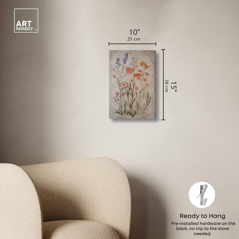 Sculpted Flora Frieze I Canvas by Art Remedy, Gallery Wrapped