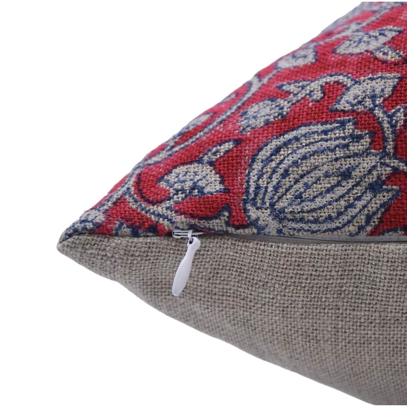 Fabdivine Linen Outdoor Sofa Block print pillow Cover