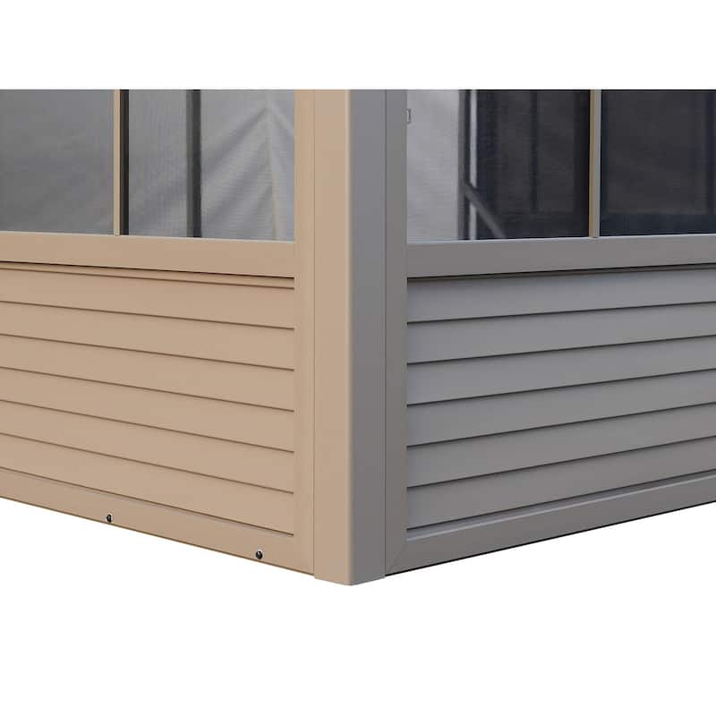 Florence - Wall Mounted Solarium 8x12 Metal Roof