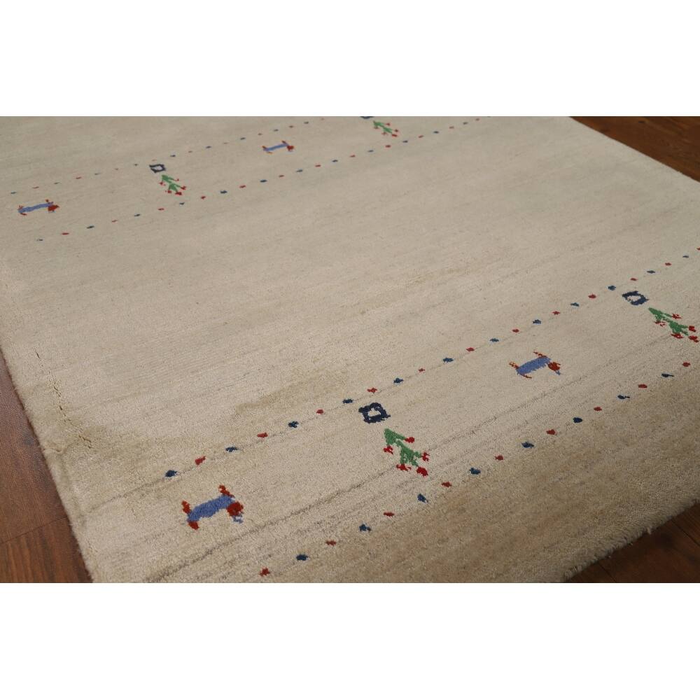 Tribal Gabbeh Indian Foyer Rug Handmade Oriental Silk Carpet - 3'0"x 4'10"
