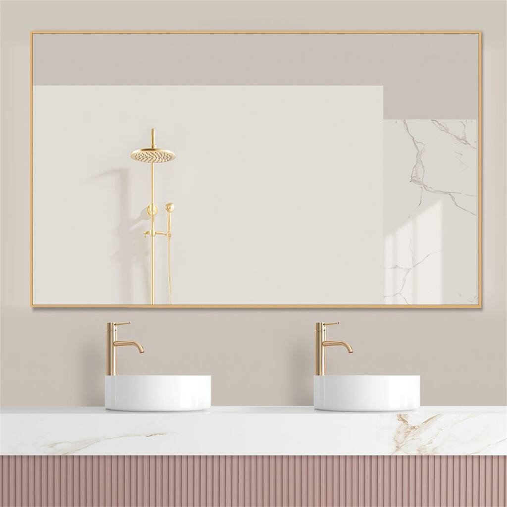 Mirror Modern Full-length Bathroom Vanity Mirror for Bathroom Gold