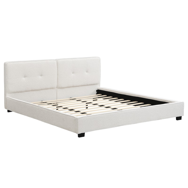 Christopher Knight Home - Oliver Velvet Upholstered King Platform Bed with Tufted Elegance