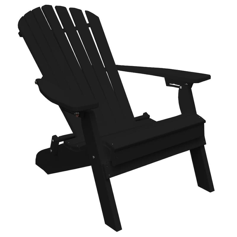 Poly Folding and Reclining Adirondack Chair - Black