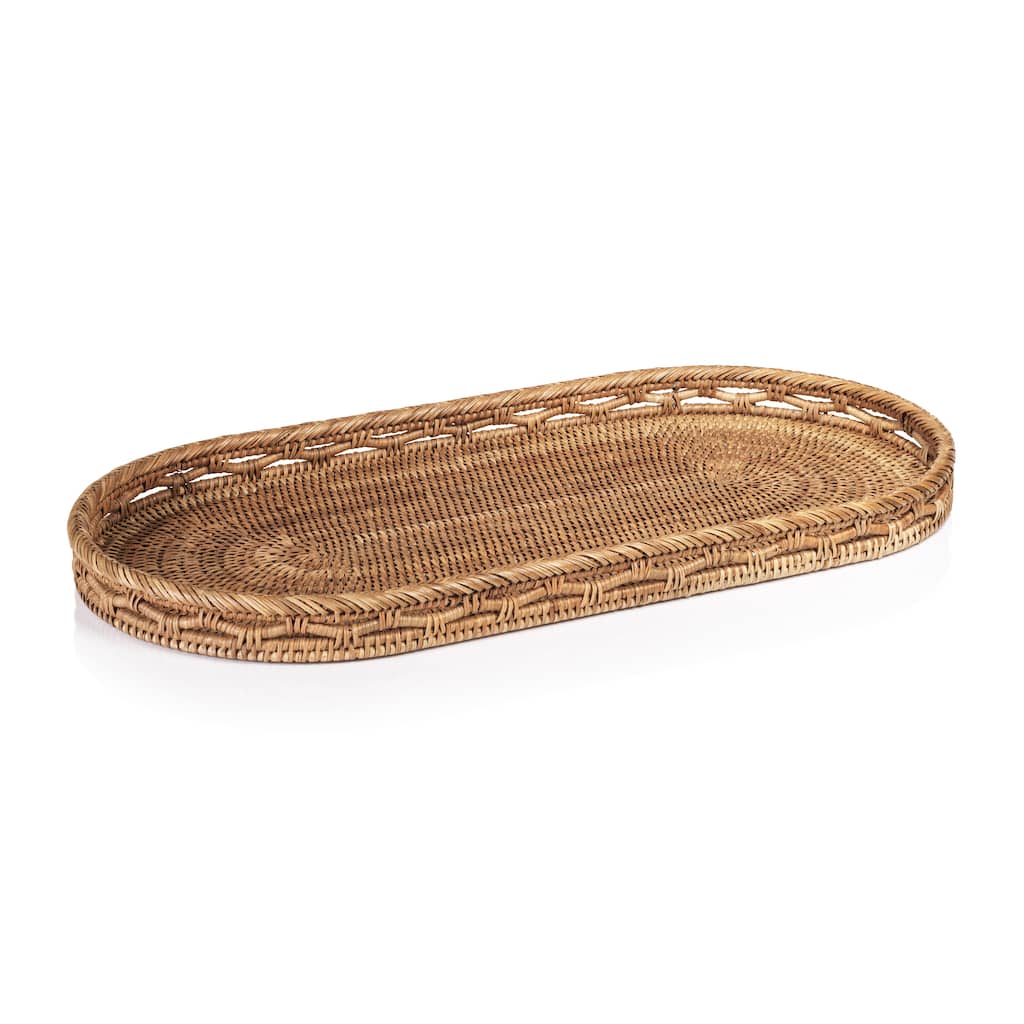 Heritage Weave Rattan Artistry Serving Tray