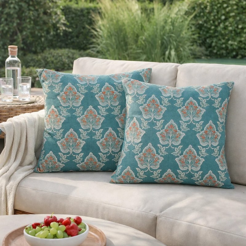 LULU Contemporary Small Pillow with fabric, Multicolor, Set of 2