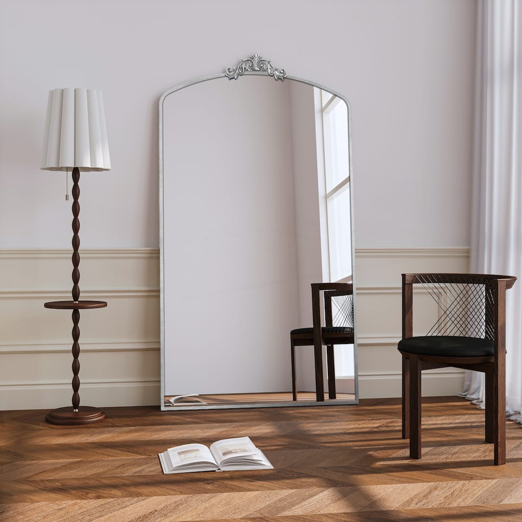 Full Length Mirror 36x66 Inch Vintage Ornate Arched Floor Mirror