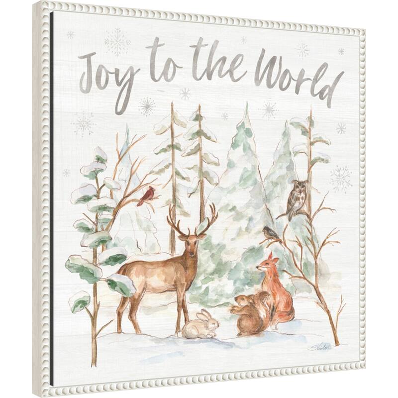 Winter Wonderland IV by Silvia Vassileva (22 x 22 in.), Framed Canvas Wall Art Print - Sylvie Beaded White