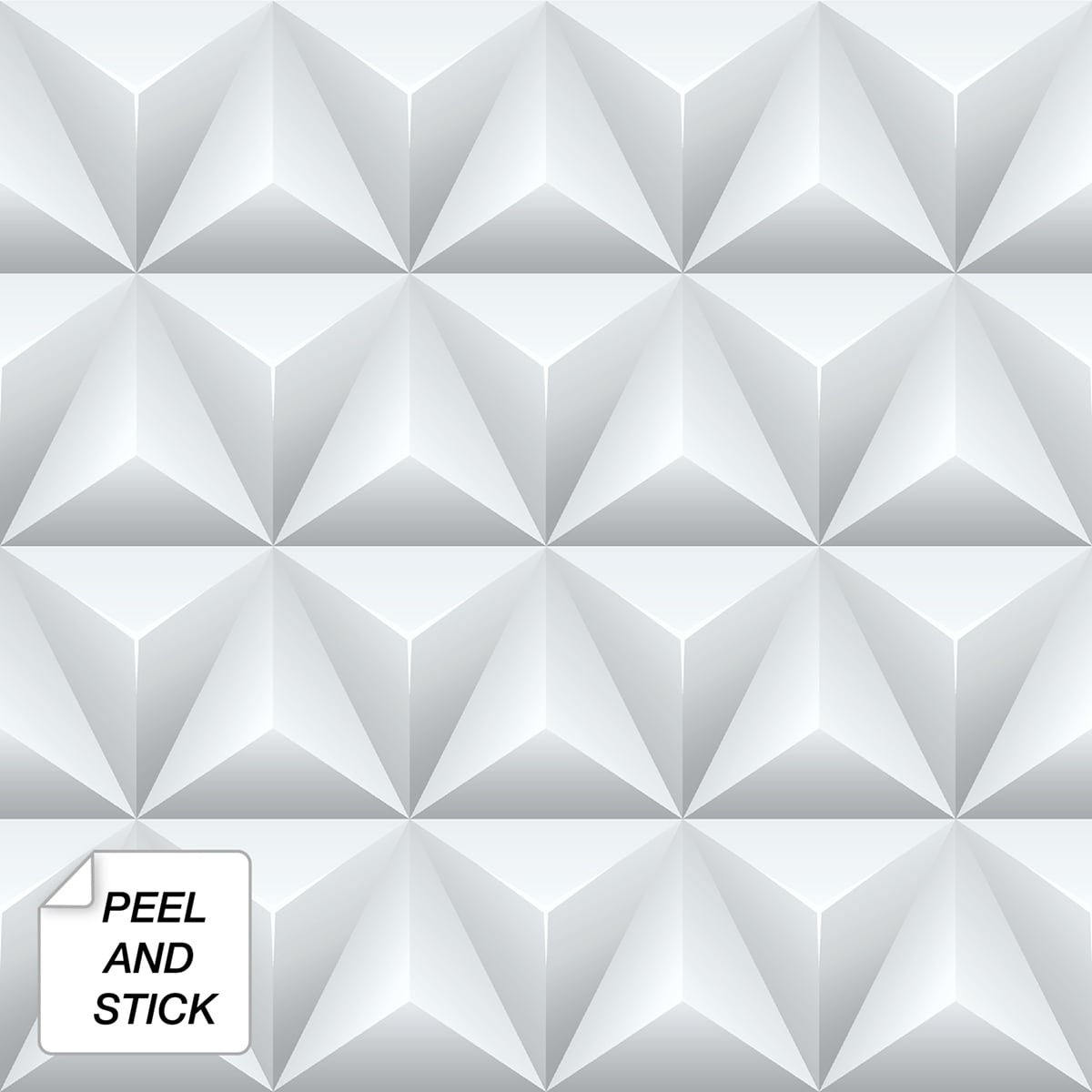 NextWall Triangle Origami Peel and Stick Removable Wallpaper - 20.5 in. W x 18 ft. L