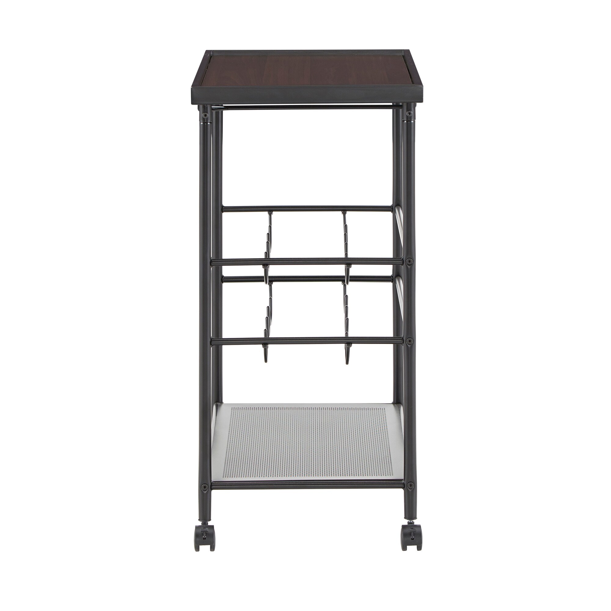 Crux Black Metal Wood Top Bar Cart by iNSPIRE Q Classic Bed Bath