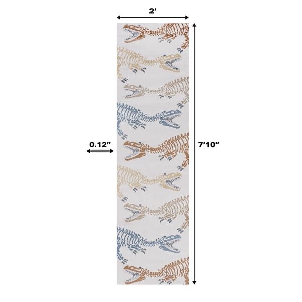 dimension image slide 0 of 2, JONATHAN Y Duenas T-Rex Modern Kids Machine-Washable Area Rug