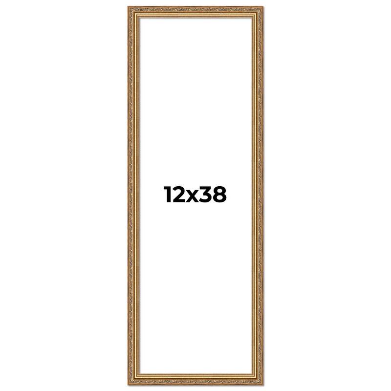 12x38 Frame Red Solid Wood Picture Frame Width 1.75 Inches | Interior Frame Depth 1 13/16 Inches