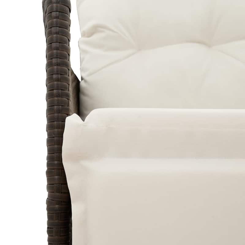 vidaXL Reclining Patio Chairs with Cushions Armchair Outdoor Seating Poly Rattan