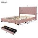 preview thumbnail 28 of 26, Nestfair Queen Size Linen Upholstered Platform Bed with 3 Drawers