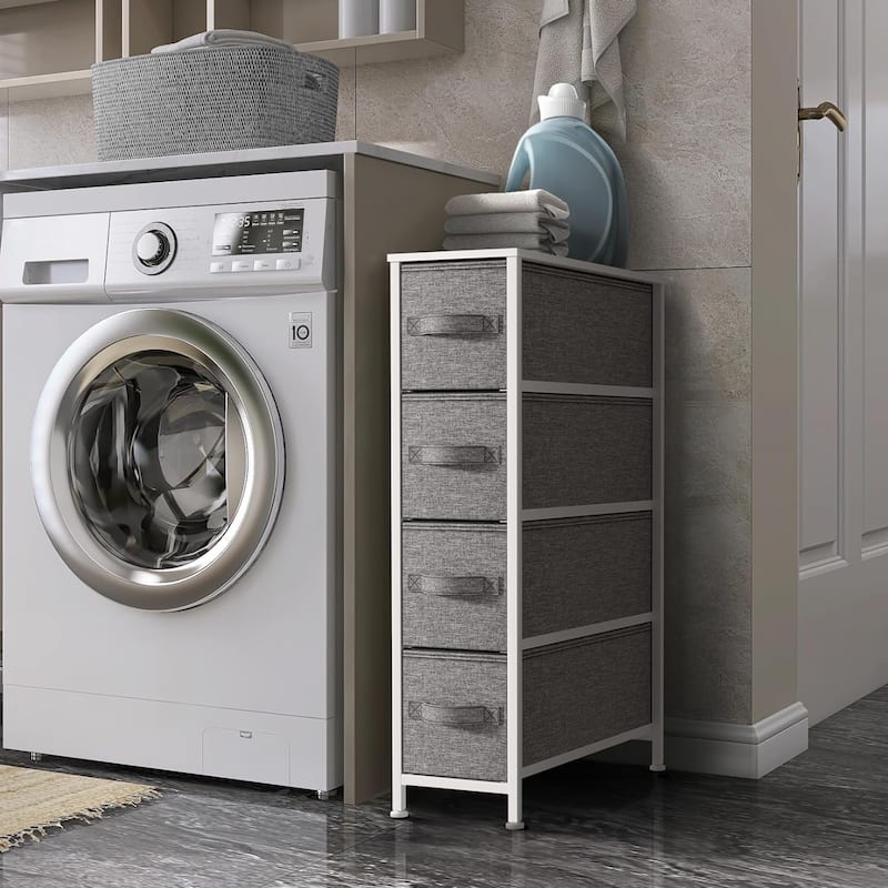 Narrow Dresser Tower with 4 Drawers - Vertical Storage for Bedroom