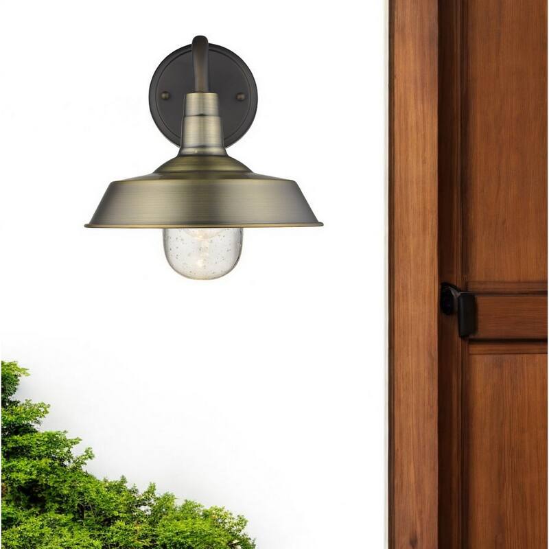 Decorative Shallow Plate Shape Wall Light for Small Spaces and Rooms - 12” x 10.25” x 10.50” - Brushed-Gold