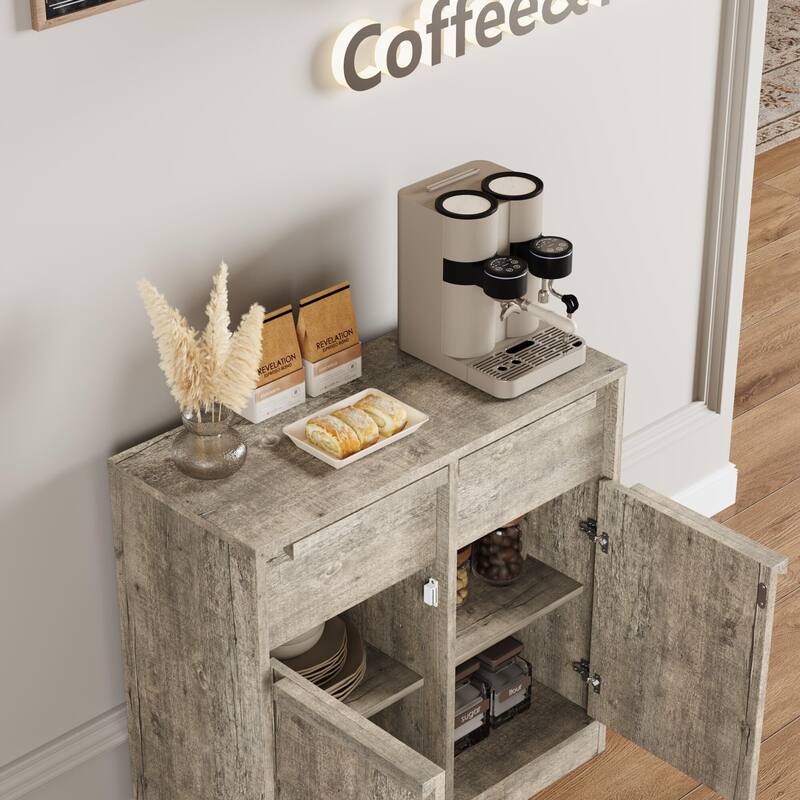 Sideboard Buffet Cabinet with 2 /4Drawers, 31.5"/62.4" Large Coffee Cabinet with Storage