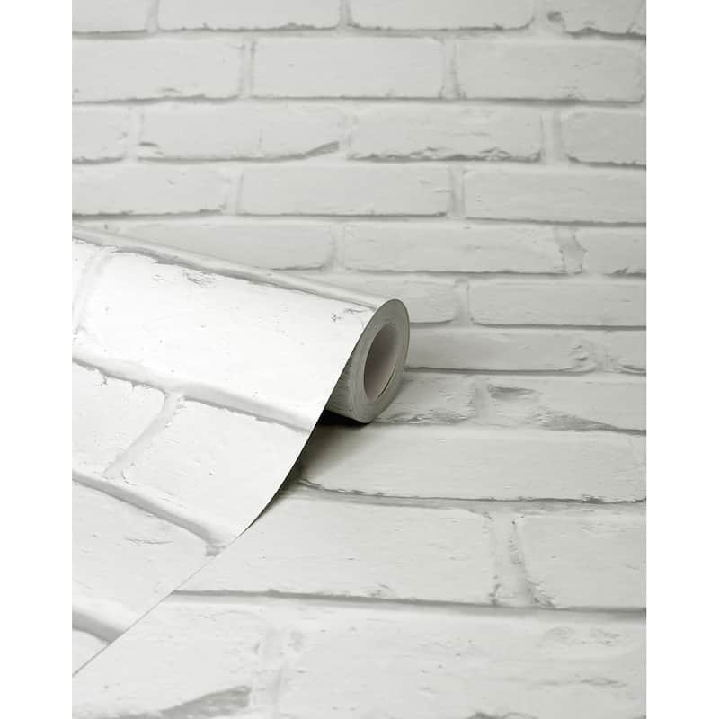 Fine Decor Alpin White Painted Brick Wallpaper