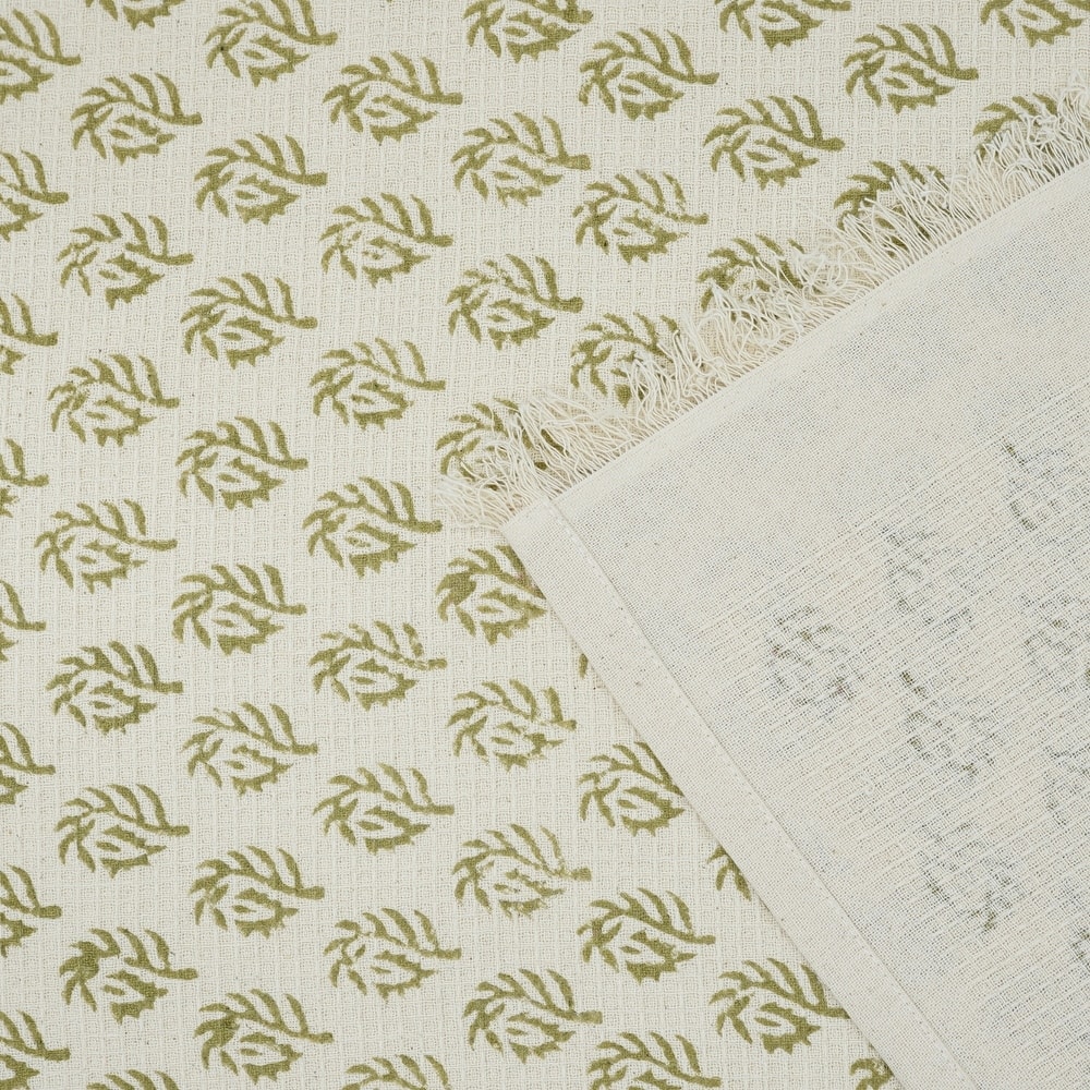 Fabdivine Hand Block Floral Print Waffle Weave Kitchen, Dining Room Use, Gift Hand Towel