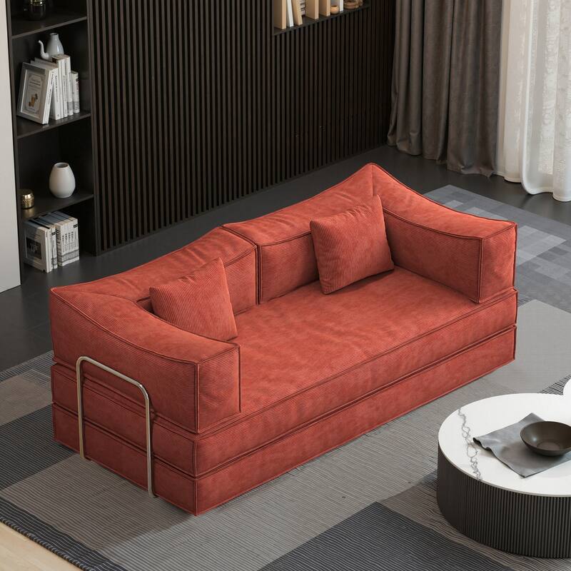 Modular Sofa,Convertible Pudding Block Sofa, Floor-Standing Sofa Bed with Armrests And Comfortable Sofa Bed