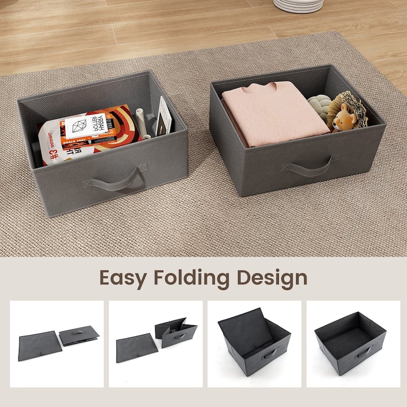 Gymax 2 Drawer Dresser Fabric Storage Organizer Nightstand Bedside