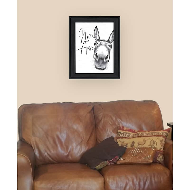 Trendy Decor 4U "Nice Ar-se" Framed Wall Art, Modern Home Décor Framed Print Wall Decoration by Lettered & Lined