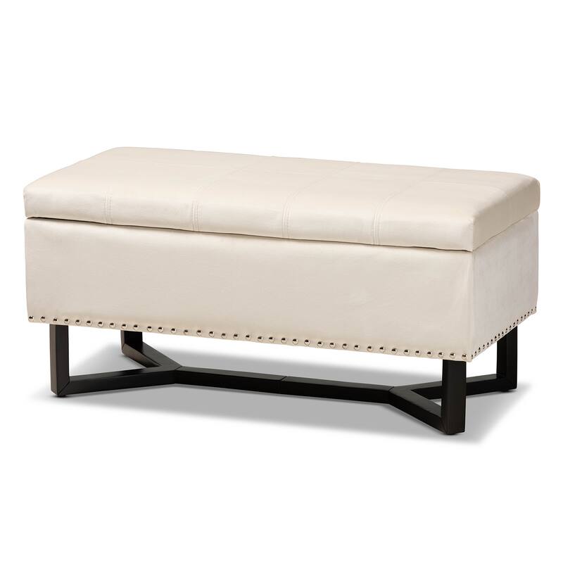 Esther Modern and Contemporary Storage Ottoman - Beige