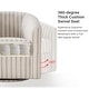 preview thumbnail 38 of 106, Cuenca Modern Living Room Wooden Upholstered 360° Swivel Barrel Chair with Metal Base and Wide Backrest