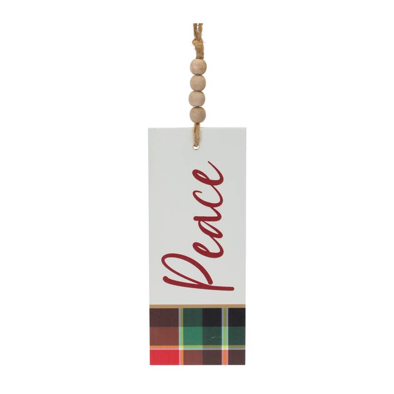 Wood Sentiment Tag Ornament (Set of 12) - 3 x 0.25 x 8