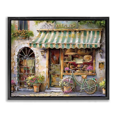 Stupell Charming Antique Shop Framed Floater Canvas Wall Art Design By Arlington Prints