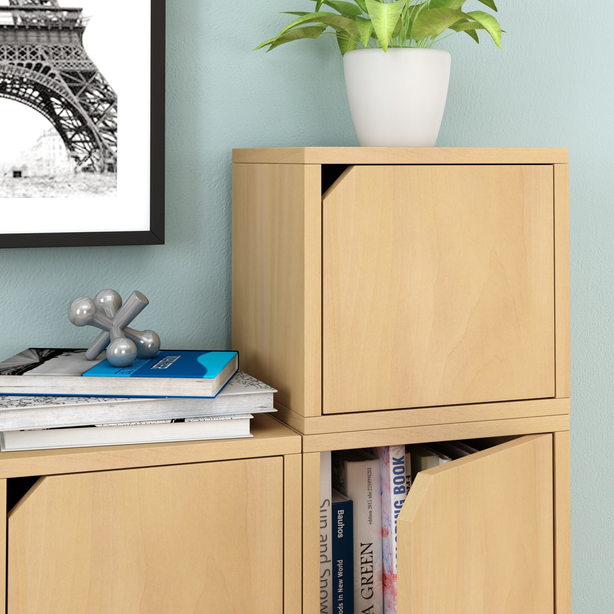 Way Basics Modular Connect Door Cube Stackable Cubby Shelf
