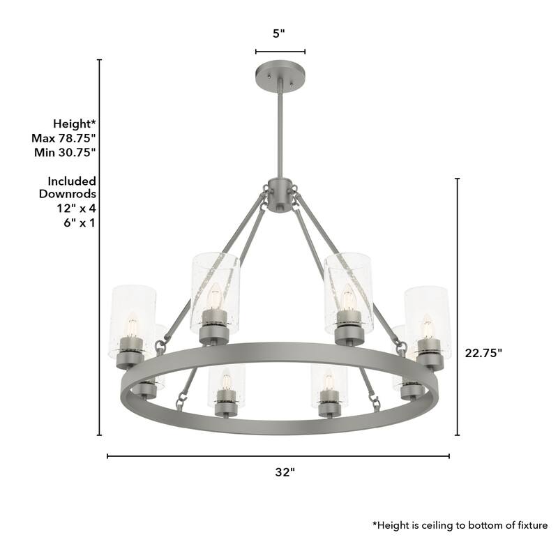 Hunter Hartland Wagon Wheel Chandelier - Dining Room, Kitchen, Entry - Modern Farmhouse, Industrial